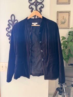 Coldwater Creek Black Velvet Button Jacket